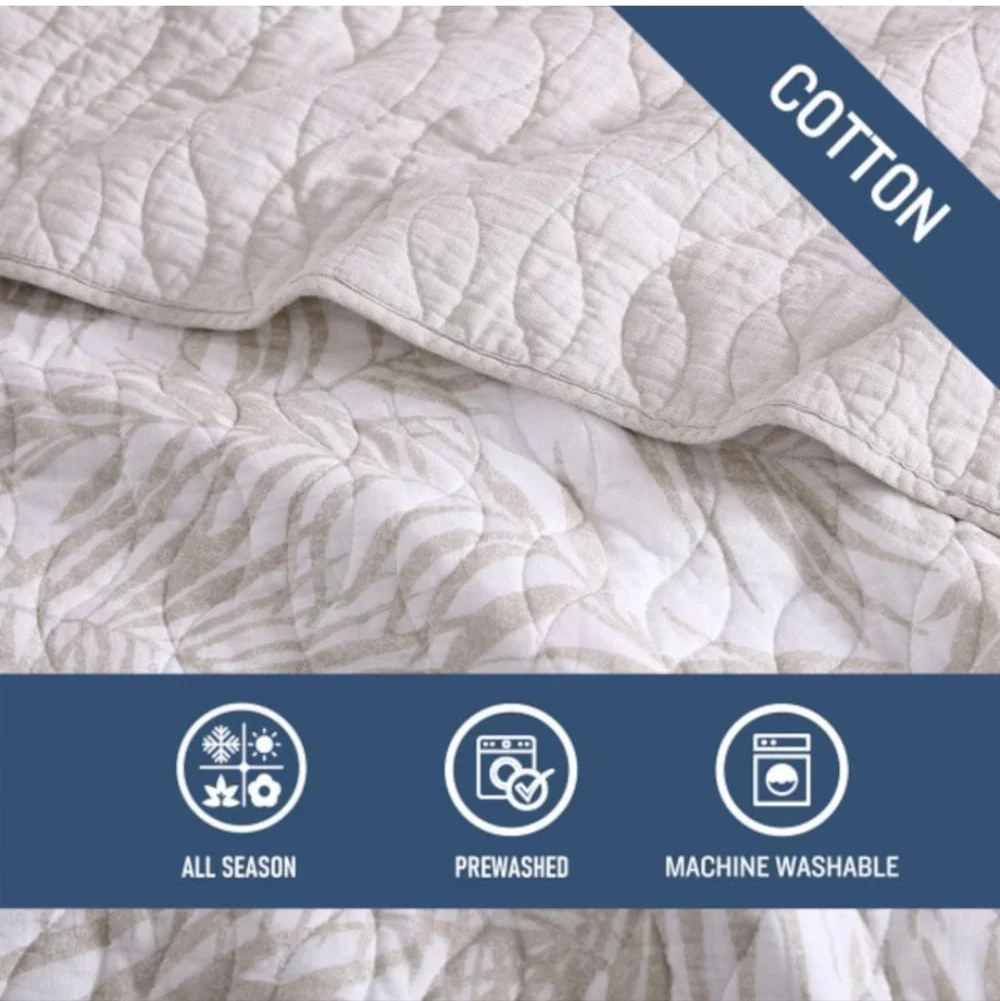 Tommy Bahama - Queen Quilt Set, Reversible Cotton Bedding with Matching Shams,